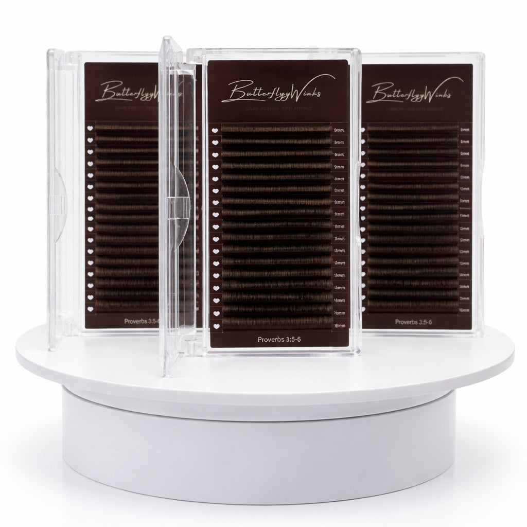 Chocolate Brown Single Length Lash Trays